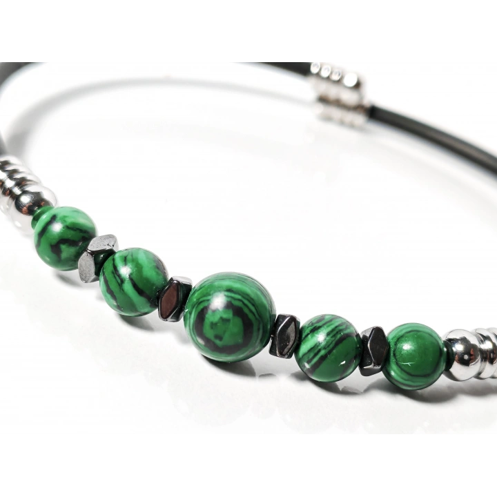 Malakit Taşlı Yaylı Bileklik – Cesaret, Denge ve Arınma Enerjisi