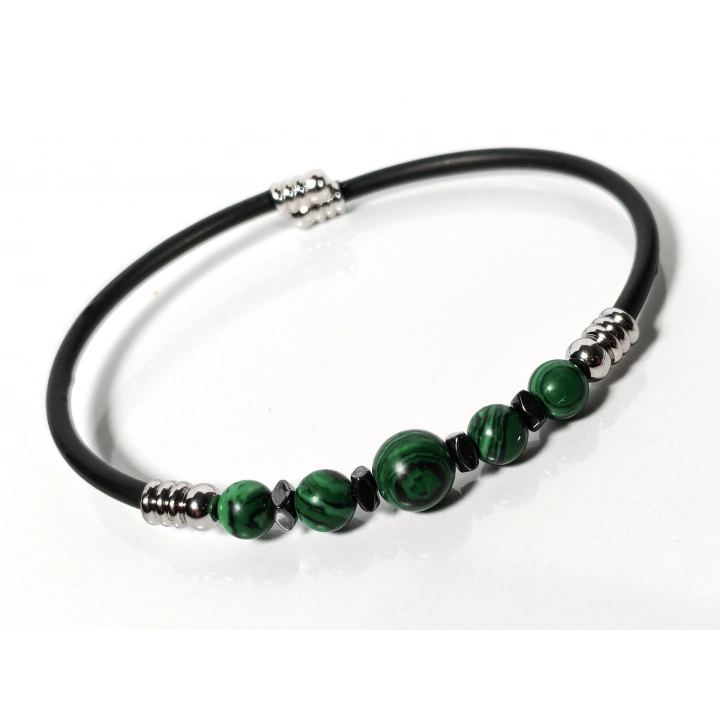 Malakit Taşlı Yaylı Bileklik – Cesaret, Denge ve Arınma Enerjisi
