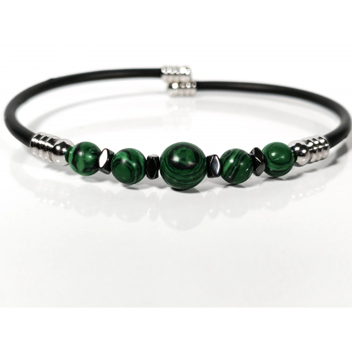 Malakit Taşlı Yaylı Bileklik – Cesaret, Denge ve Arınma Enerjisi
