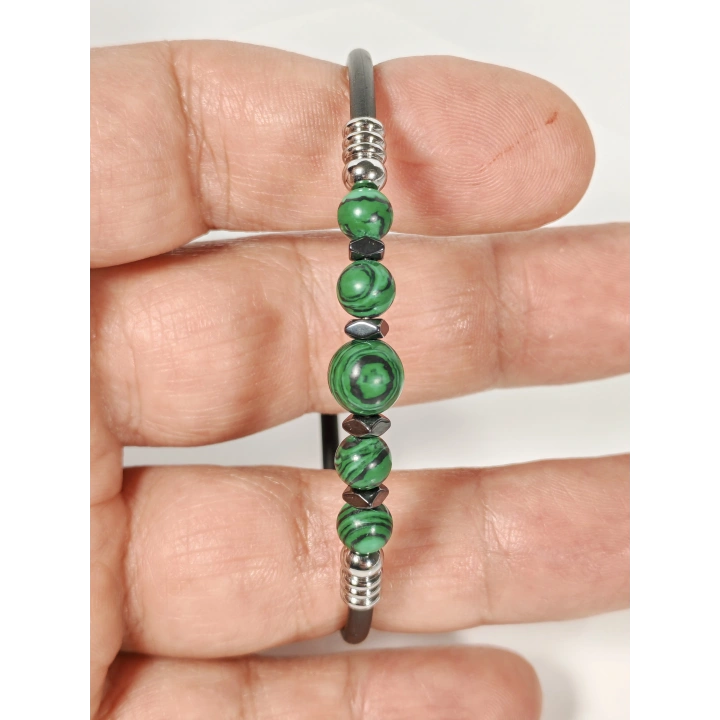 Malakit Taşlı Yaylı Bileklik – Cesaret, Denge ve Arınma Enerjisi