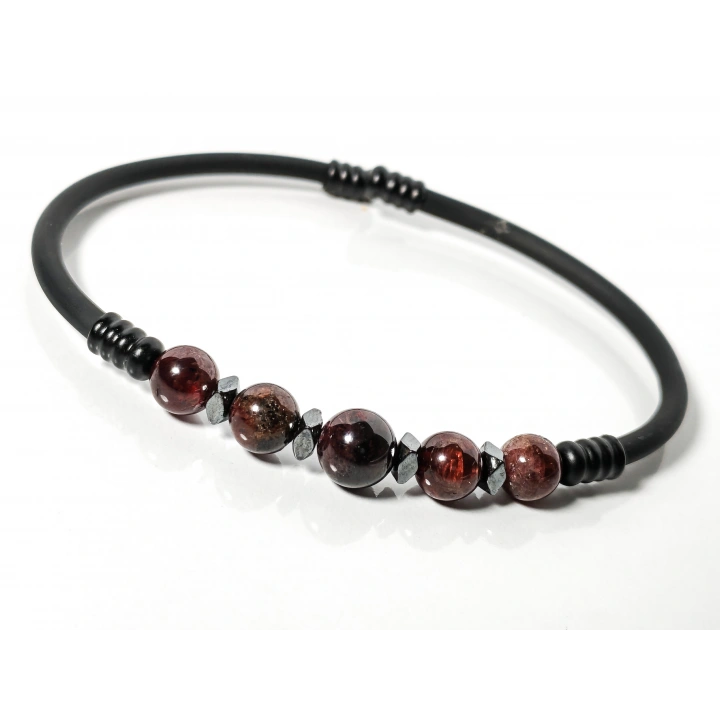 Garnet (Lal) Taşlı Yaylı Bileklik – Güç, Denge ve Yaşam Enerjisi