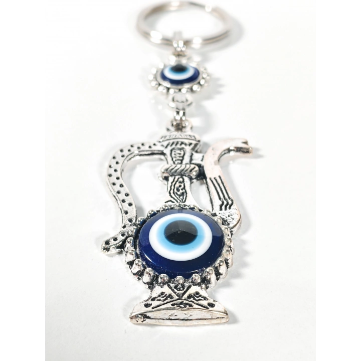 Nazar Boncuklu İbrik Figürlü Anahtarlık – Bereket, Koruma ve Geleneksel Sembol