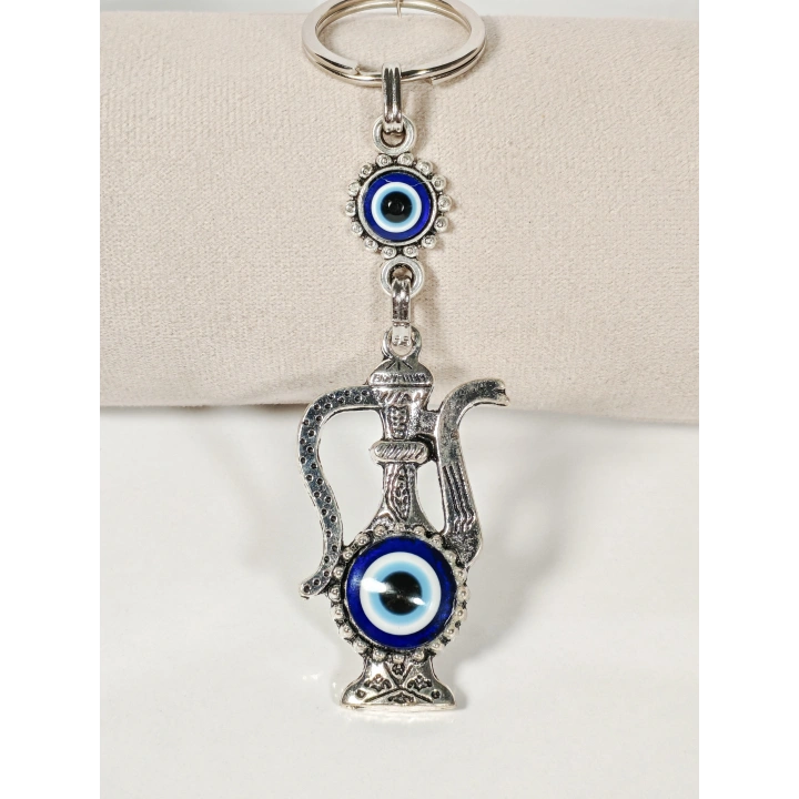 Nazar Boncuklu İbrik Figürlü Anahtarlık – Bereket, Koruma ve Geleneksel Sembol