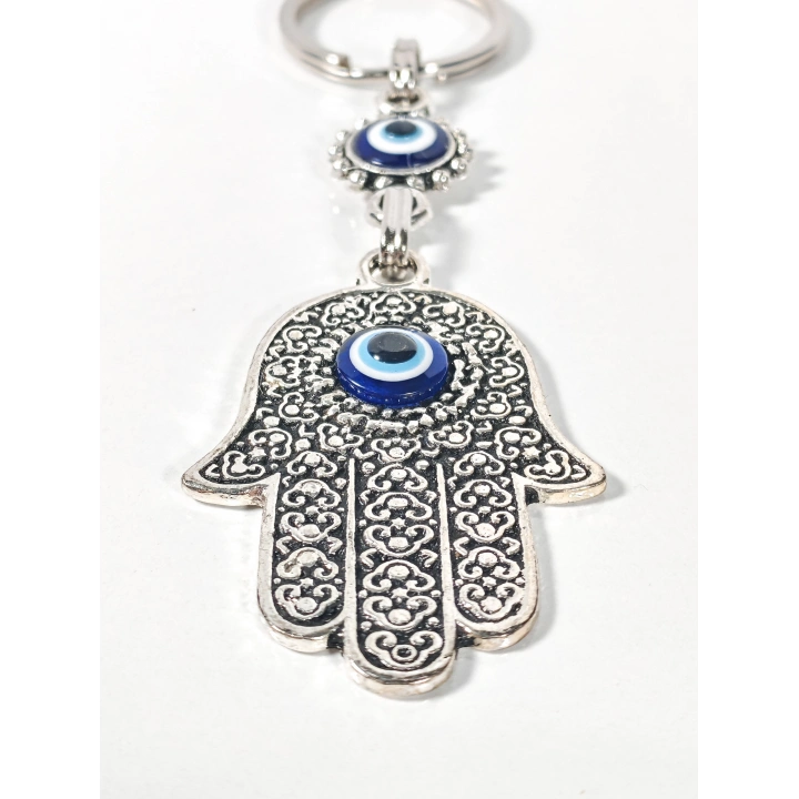 Nazar Boncuklu Fatma Ana Eli Figürlü Anahtarlık – Koruma, Şans ve Pozitif Enerji