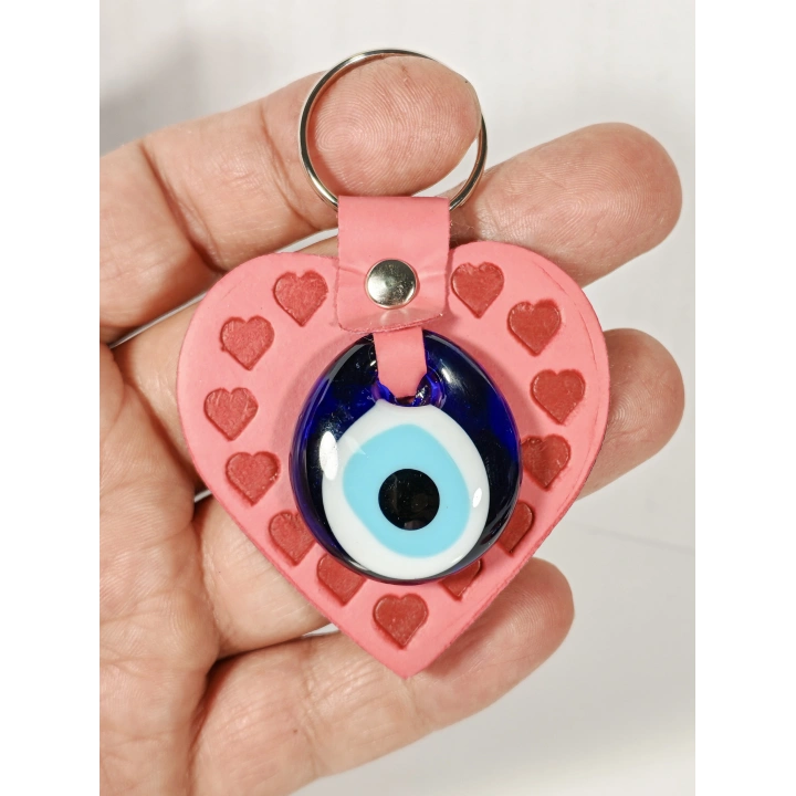 Kalp Figürlü Nazar Boncuklu Anahtarlık – Sevgi, Koruma ve Pozitif Enerji