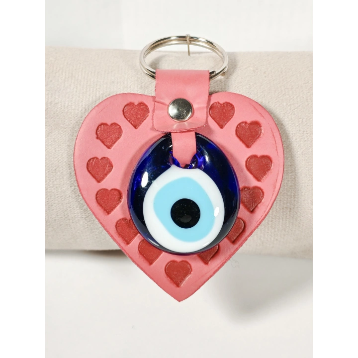 Kalp Figürlü Nazar Boncuklu Anahtarlık – Sevgi, Koruma ve Pozitif Enerji