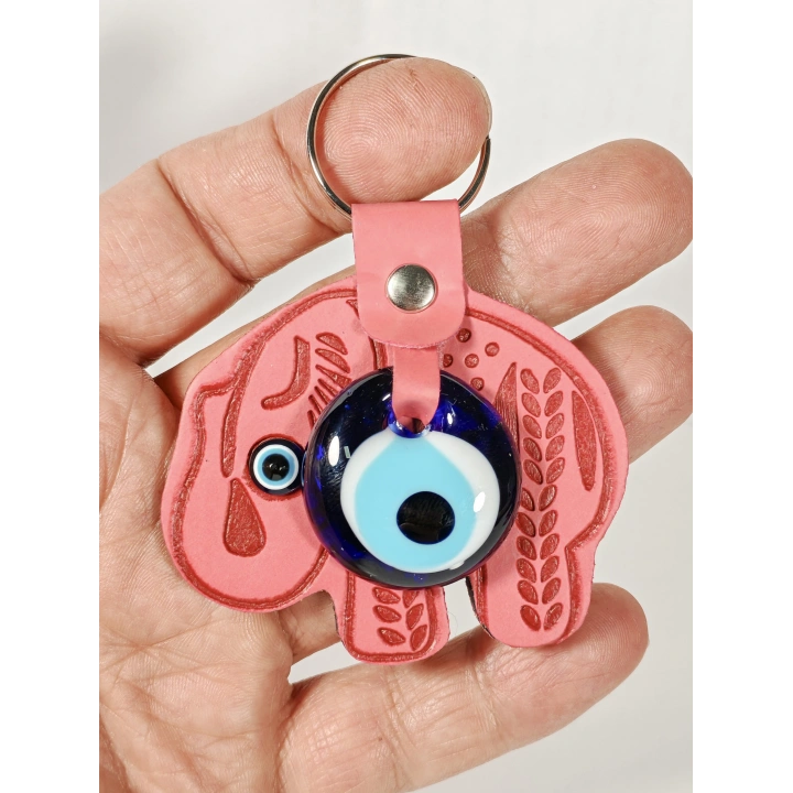 Fil Figürlü Nazar Boncuklu Anahtarlık – Bolluk, Koruma ve Güç Sembolü