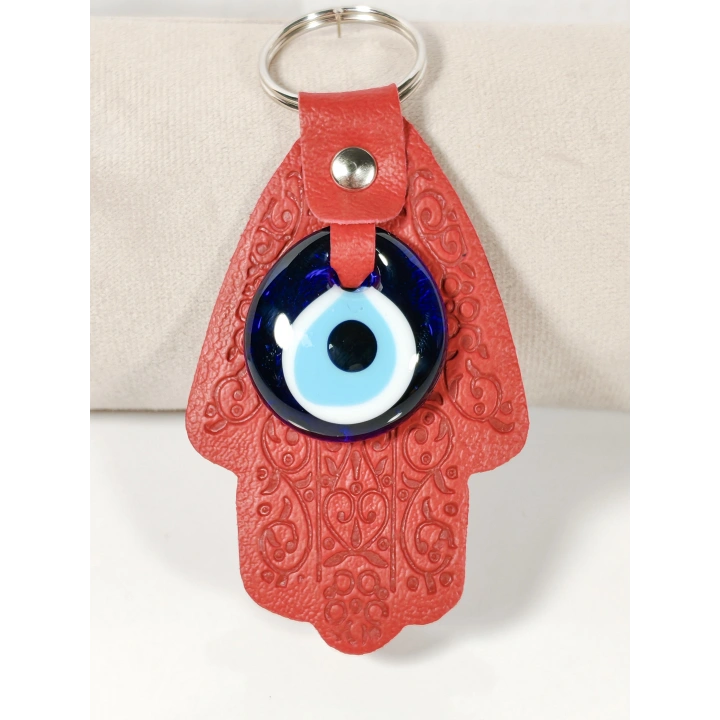 Fatma Eli Figürlü Nazar Boncuklu Anahtarlık – Koruma, Bereket ve Şans Sembolü