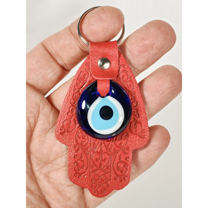 Fatma Eli Figürlü Nazar Boncuklu Anahtarlık – Koruma, Bereket ve Şans Sembolü