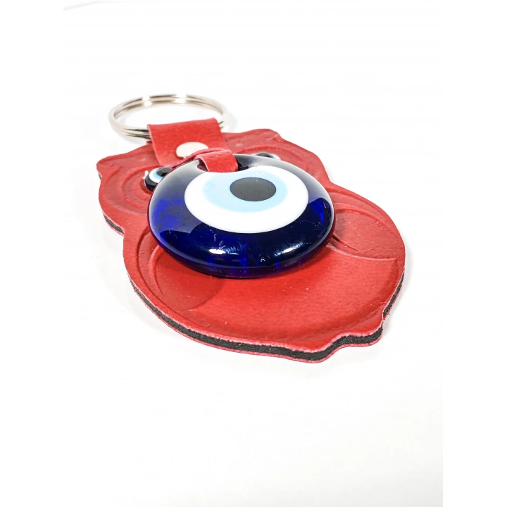 Baykuş Figürlü Nazar Boncuklu Anahtarlık – Bilgelik, Koruma ve Şans Sembolü