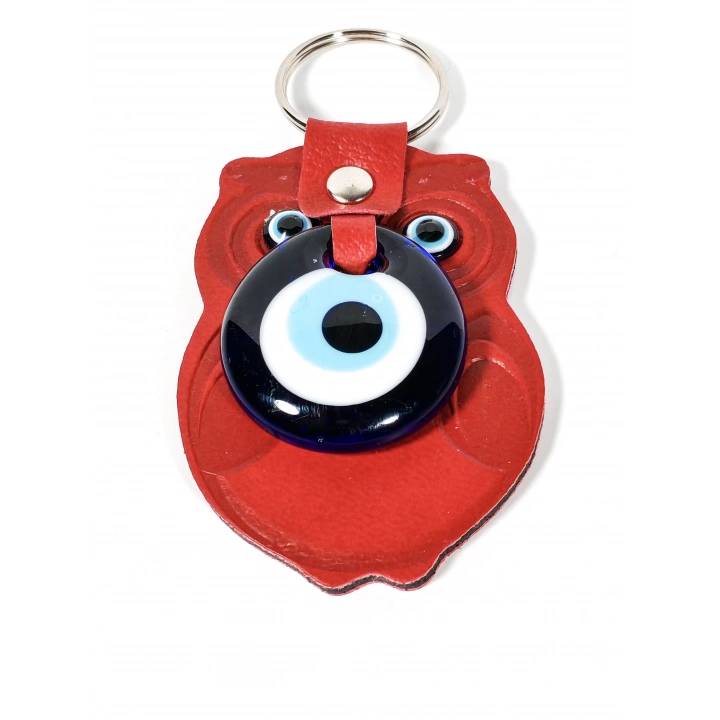 Baykuş Figürlü Nazar Boncuklu Anahtarlık – Bilgelik, Koruma ve Şans Sembolü