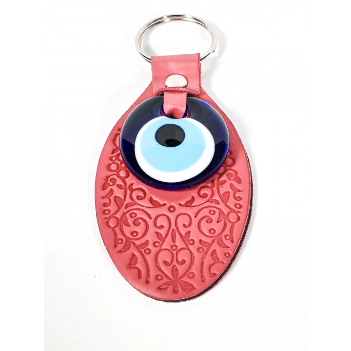 Oval Desenli Nazar Boncuklu Anahtarlık – Koruma, Şıklık ve Geleneksel Zarafet