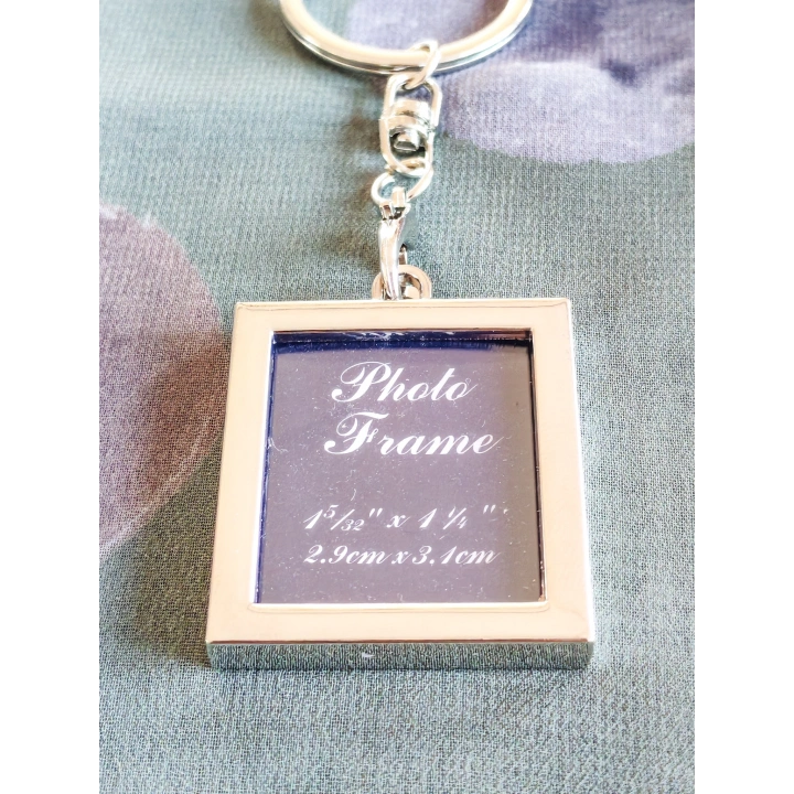 Altın Sarısı Dikdörtgen Metal Fotoğraf Çerçeveli Anahtarlık