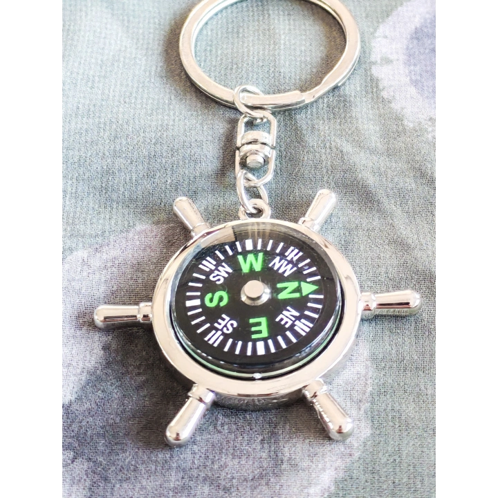 Çalışır Pusula Metal Anahtarlık