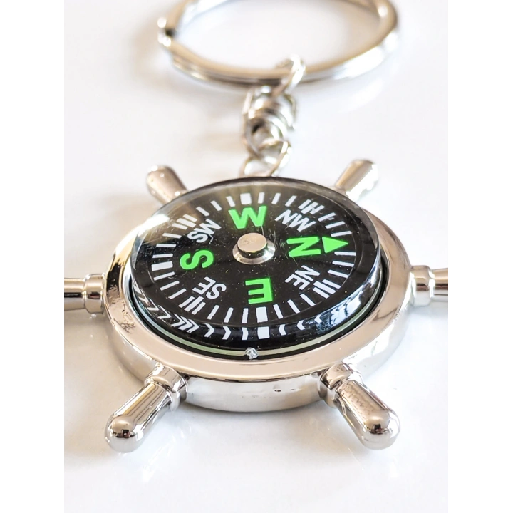 Çalışır Pusula Metal Anahtarlık