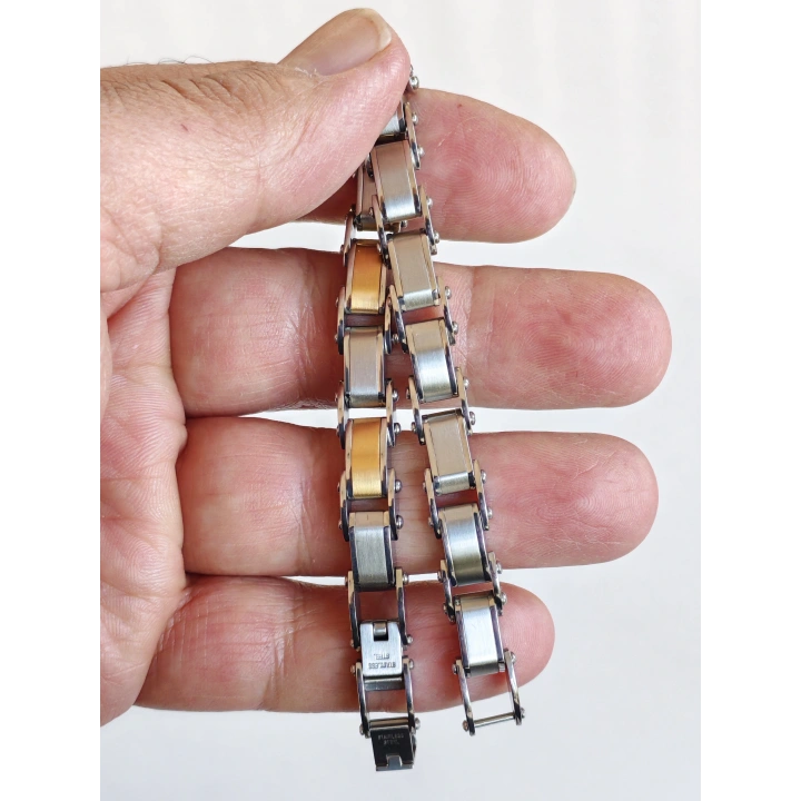 Çelik Çift Taraflı Kullanılabilir Erkek Bileklik