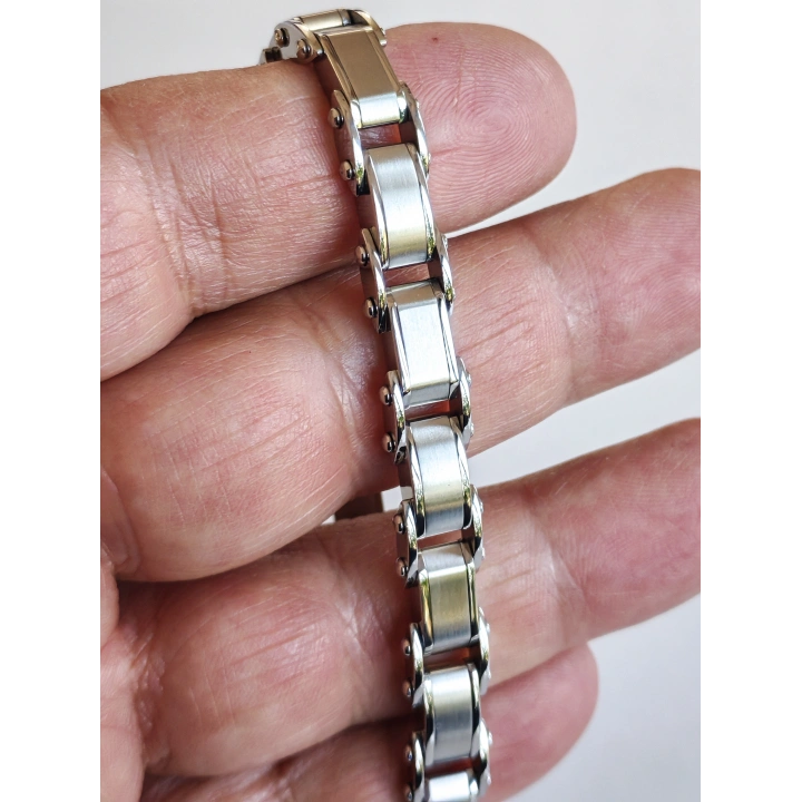 Çelik Çift Taraflı Kullanılabilir Erkek Bileklik