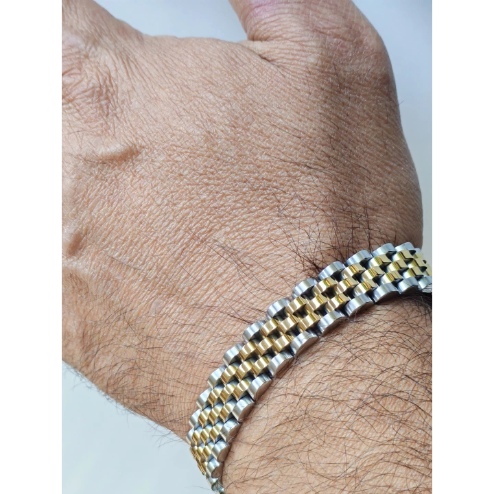 Çelik Roleks Kordon Sarı Erkek Bileklik