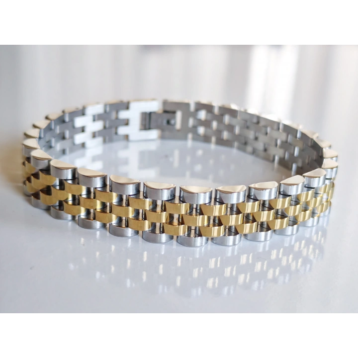 Çelik Roleks Kordon Sarı Erkek Bileklik