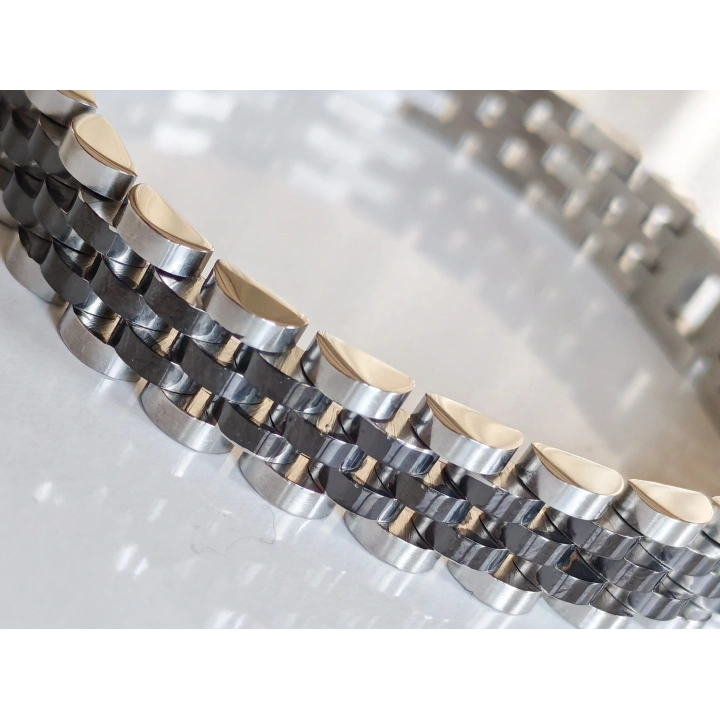 Çelik Roleks Kordon Siyah Erkek Bileklik