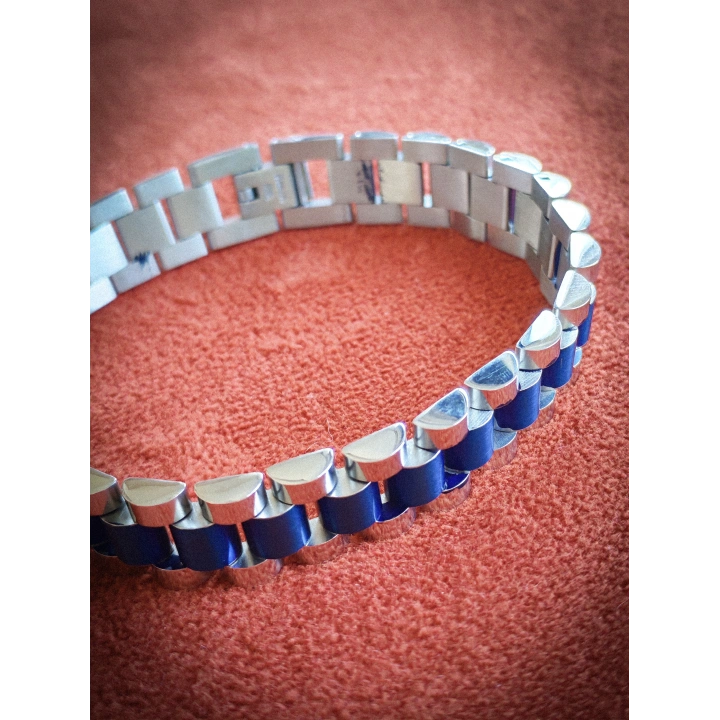 Çelik Roleks Kordon Mavi Erkek Bileklik