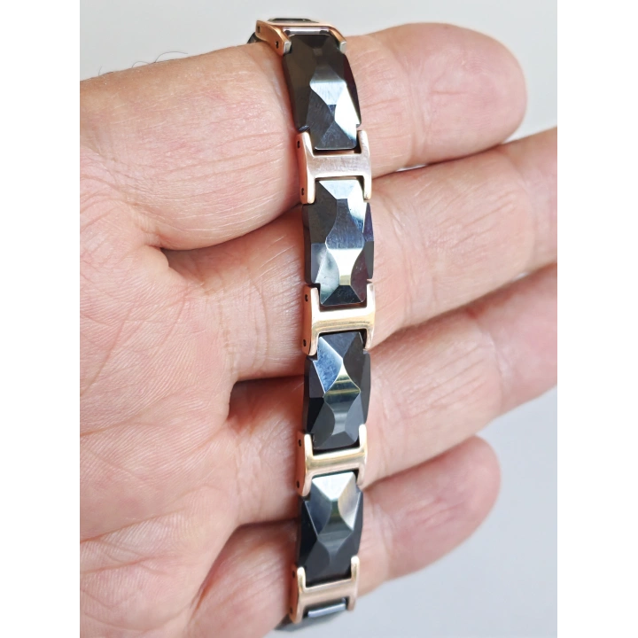 Çelik ve Seramik Siyah Erkek Bileklik