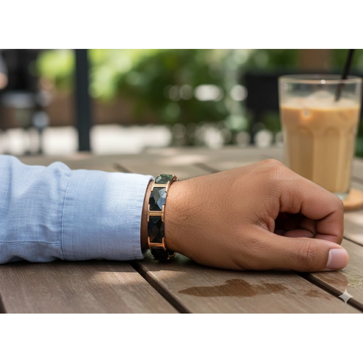 Çelik ve Seramik Siyah Erkek Bileklik