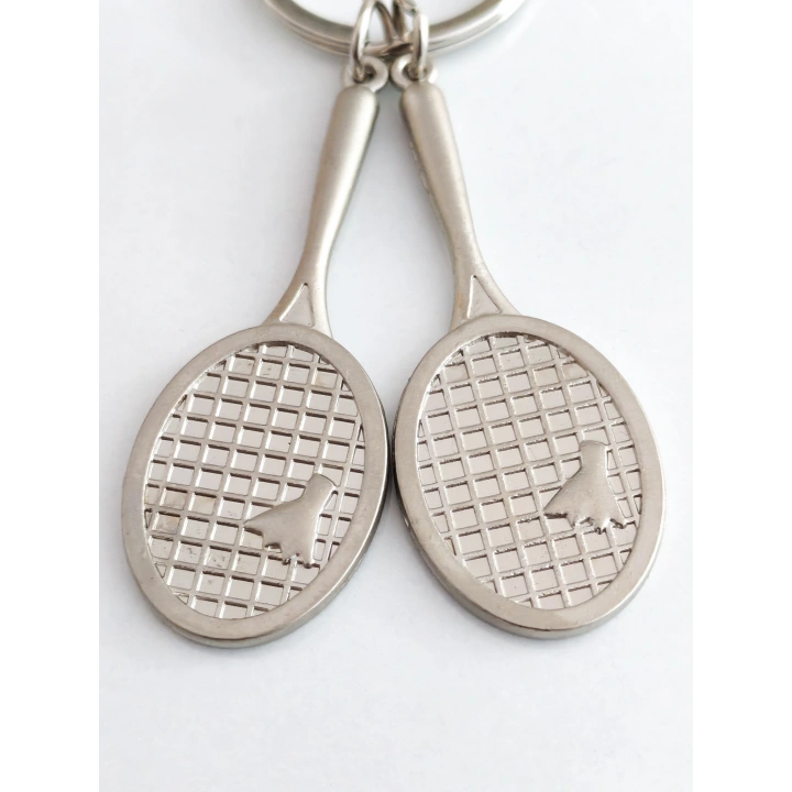 İki Adet Raketli Metal Anahtarlık