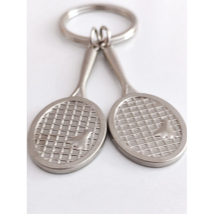 İki Adet Raketli Metal Anahtarlık