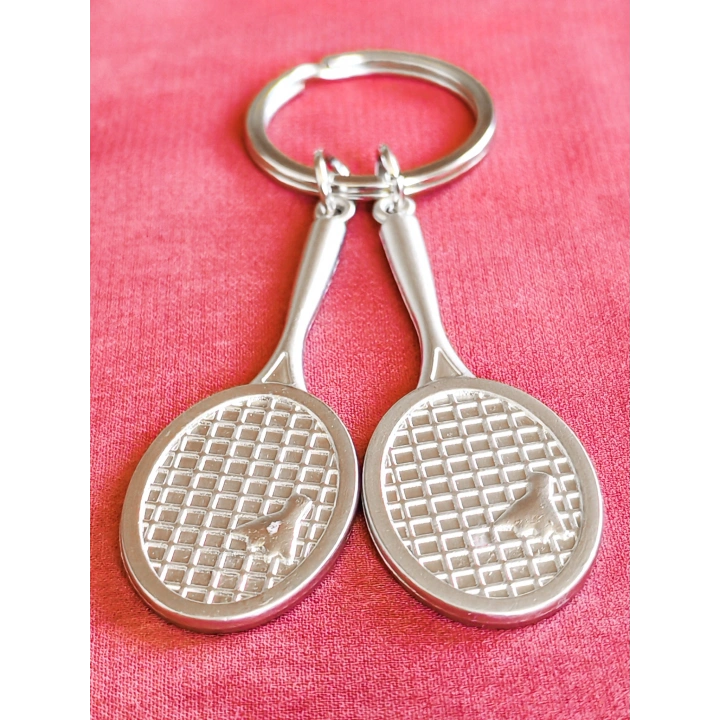 İki Adet Raketli Metal Anahtarlık