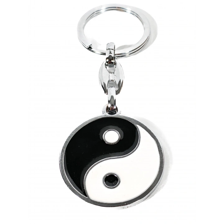 Yin ve Yang Siyah ve Beyaz Metal Anahtarlık