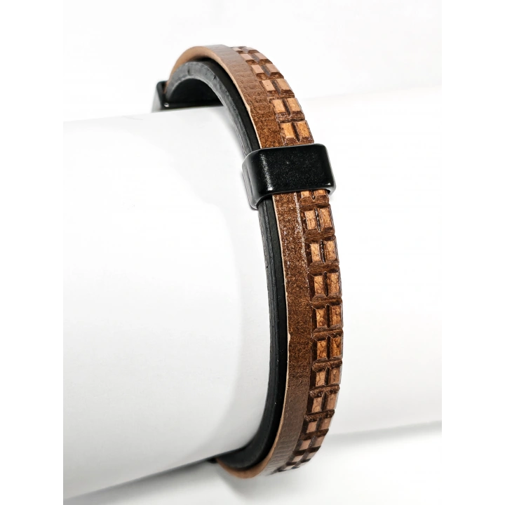 Karizmatik Koyu Kahverengi Erkek Deri Bileklik