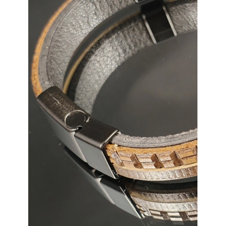 Karizmatik Koyu Kahverengi Erkek Deri Bileklik