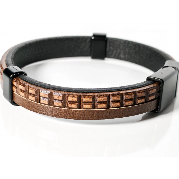 Karizmatik Koyu Kahverengi Erkek Deri Bileklik