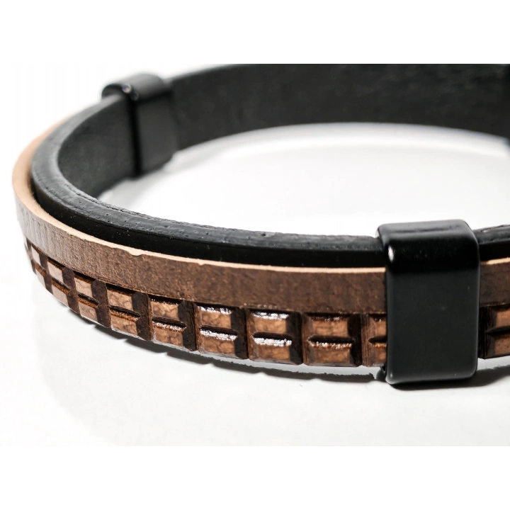 Karizmatik Koyu Kahverengi Erkek Deri Bileklik