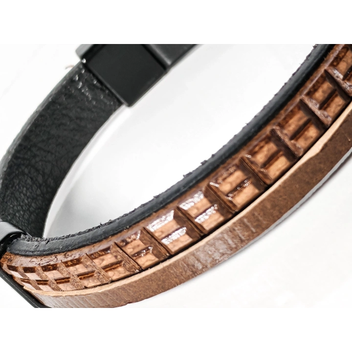 Karizmatik Koyu Kahverengi Erkek Deri Bileklik