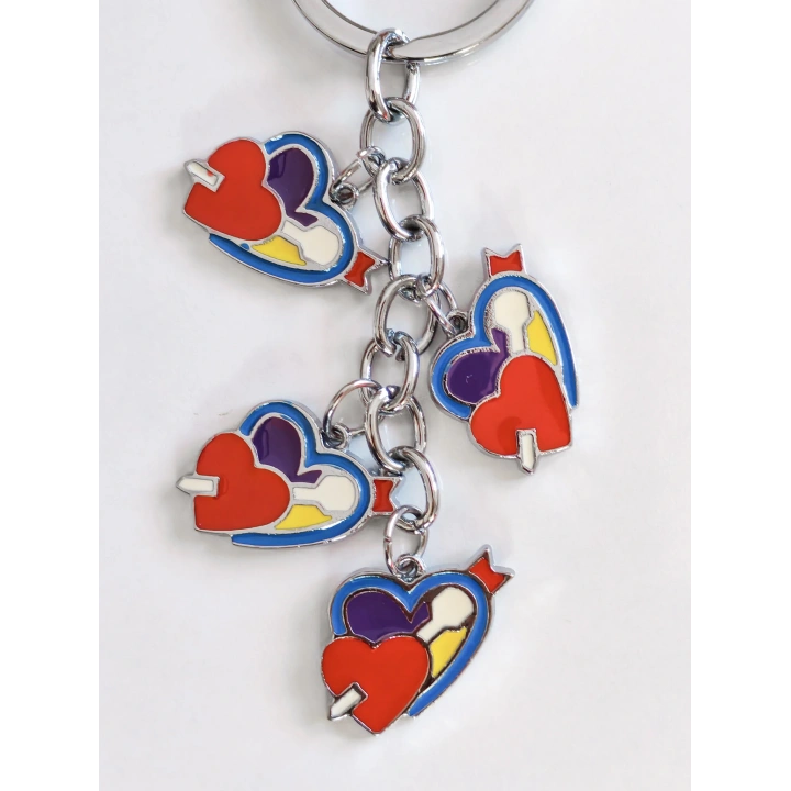 Kalp İçinde Kalp Metal Anahtarlık