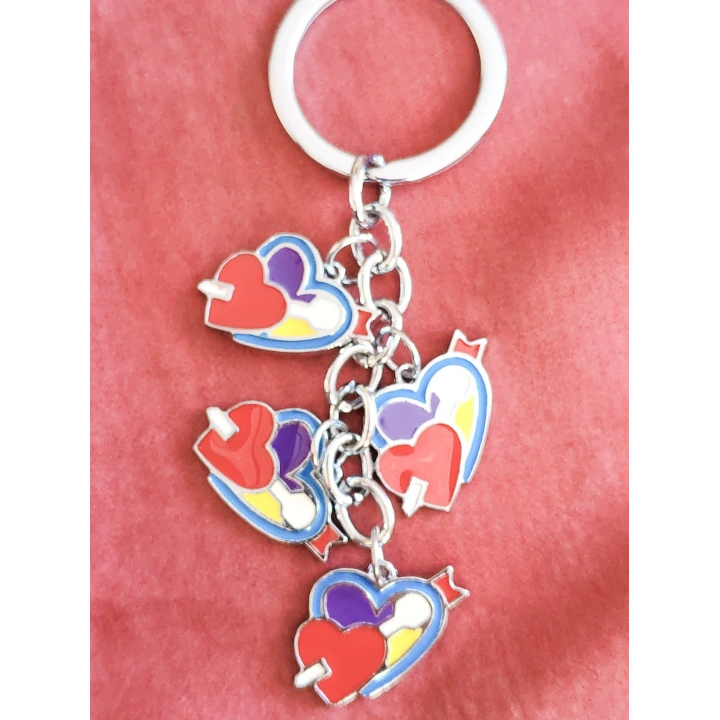 Kalp İçinde Kalp Metal Anahtarlık