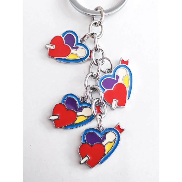 Kalp İçinde Kalp Metal Anahtarlık