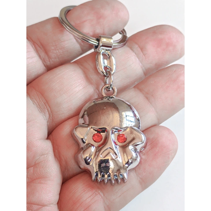 Kırmızı Gözlü İskeletor Kafatası metal Anahtarlık