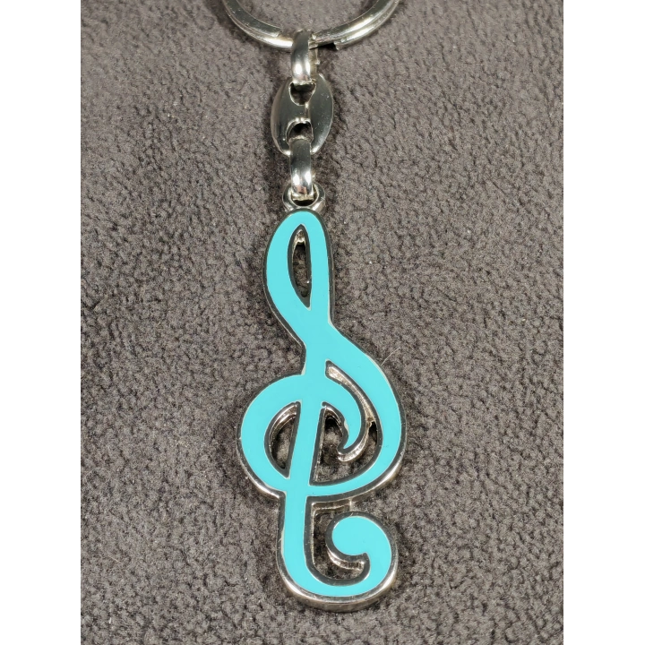 Mavi Sol Anahtarı Metal Anahtarlık