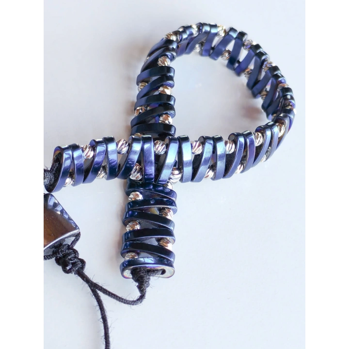 Mavi Hematit Taşlı Ayarlanabilir Erkek Bileklik