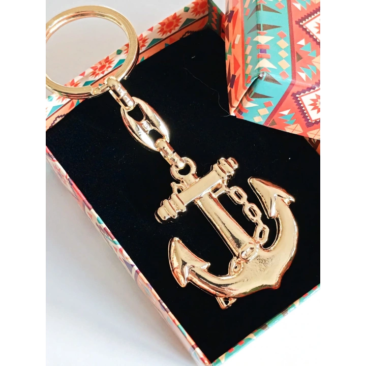 Metal Altın sarısı Çapa Anahtarlık