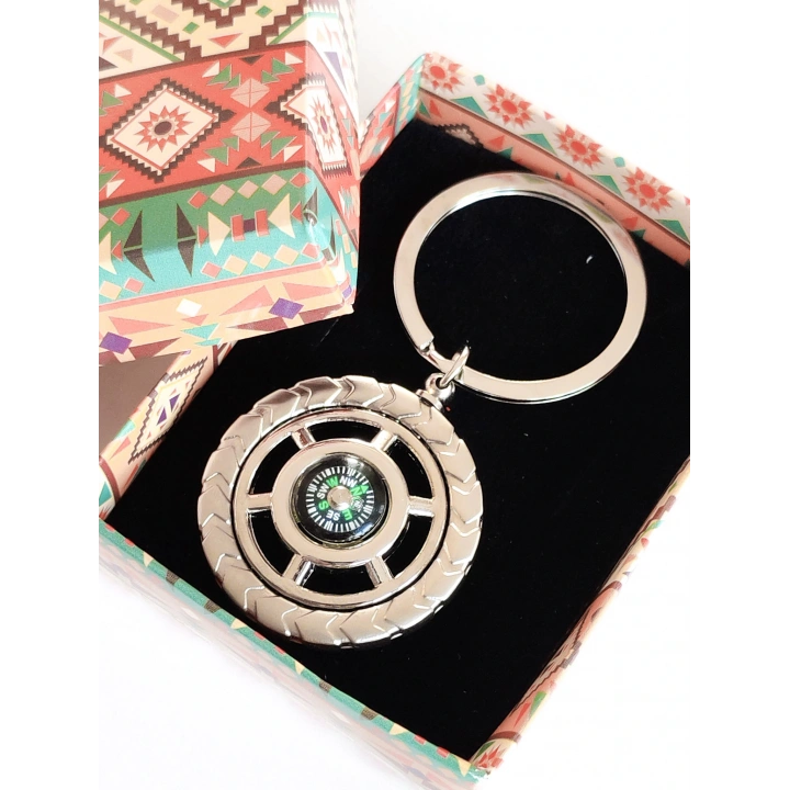 Metal Pusula Anahtarlık