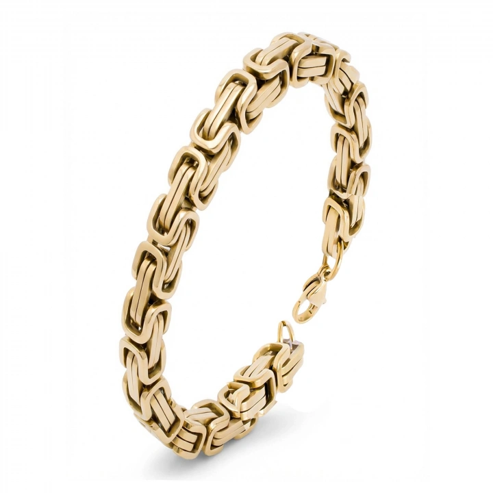 Moncuk Design 8Mm Sarı Kral Çelik Zincir Bileklik 3351CZB1D32