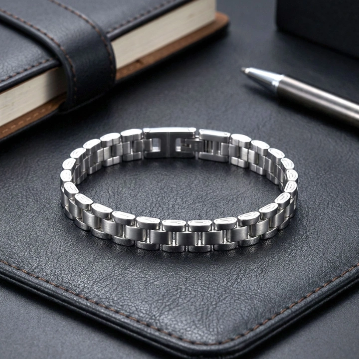 Moncuk Design Beyaz Ful Çelik Bileklik 33511G1D3M