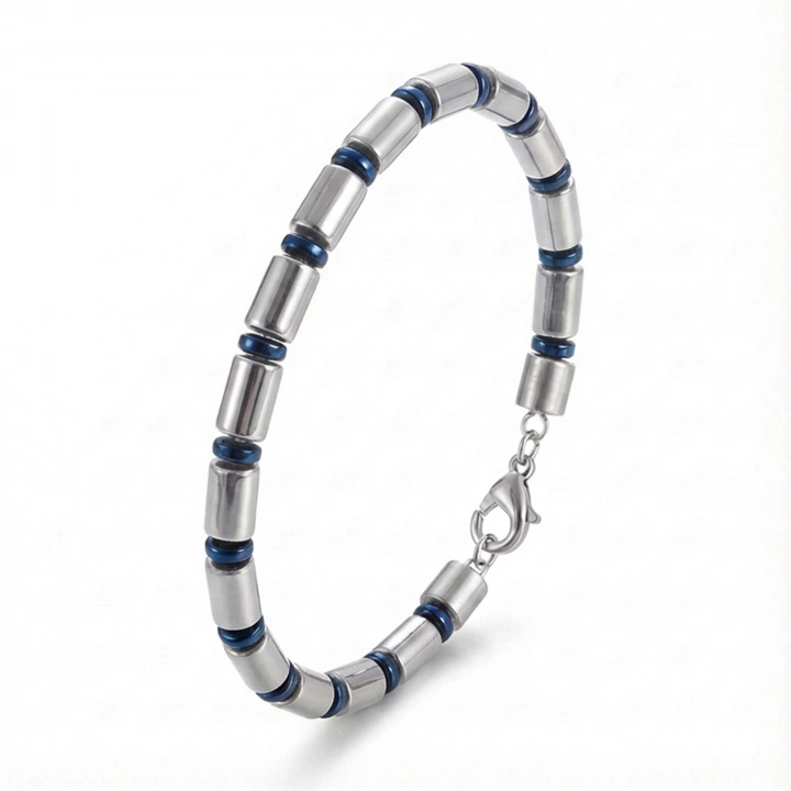Moncuk Design Boru Gümüş Renk Hematit Ayaranabilir Çelik Zincir Bileklik 33512B10D7