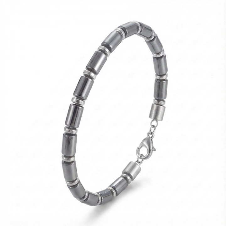 Moncuk Design Boru Hematit Ayaranabilir Çelik Zincir Bileklik 33512B10D6