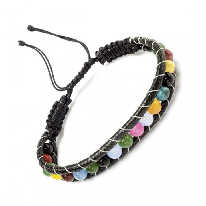 Moncuk Design Çakra Doğaltaş Çelik Tel Örgülü Makrome Bileklik 33512B5D4