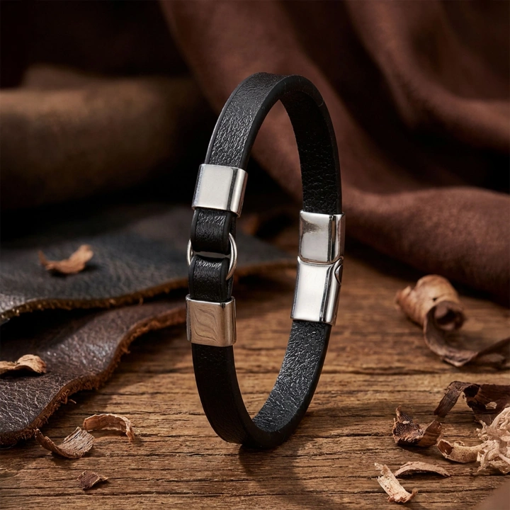 Moncuk Design Çelik Deri Bileklik 33514B4D1